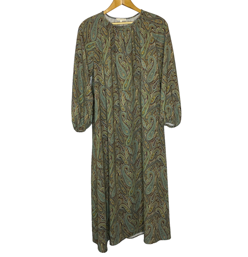 Women's Small Ann Mashburn Chiara Paisley Liberty Maxi Dress Polyester